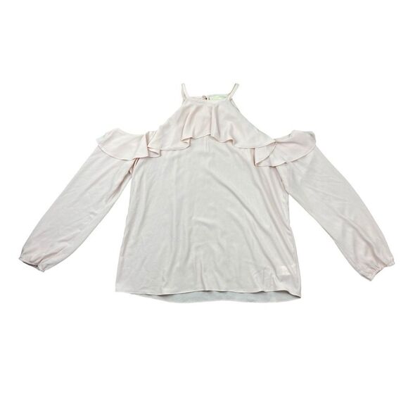 Michael Michael Kors pink ruffle cold shoulder top - Picture 1 of 4